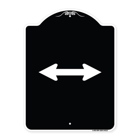Signmission Bidirectional Arrow Black Heavy-Gauge Aluminum Architectural Sign, 24" x 18", BW-1824-24312 A-DES-BW-1824-24312